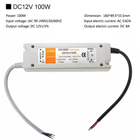 DC 12V 18W 28W 48W 72W 100W Power Supply LED Driver Adapter Lighting Transformer Switch for LED Stri