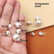 Ancient Frosted S999 Sterling Silver Bell Ring Baby Woven Bracelet Accessories DIY Handmade Hand Rop
