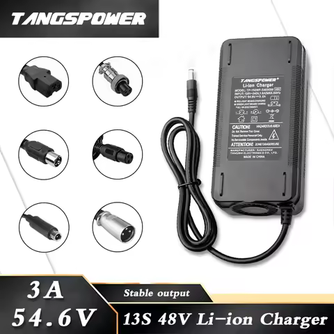 54.6V 3A Lithium Battery Charger For 13S 48V Electric Scooter KugooM4 Li-ion Battery Pack Charger Fa