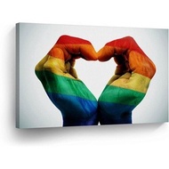 Pride Flag Canvas Print LGBTQ Flag Rainbow Colors Pride Pride Wall Art Love Decorative Decor Artwork