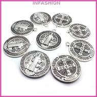 INF Saint Benedict Medal Necklace for Protection Jewelry for Men Women 10 Pieces Gif