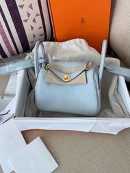 Hermes Mini Lindy 聖杯藍 金扣