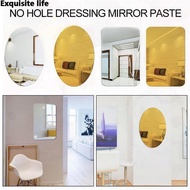 1Pcs Removable Acrylic Mirror Wall Sticker Square Oval Self Adhesive Room Art Decal for Kids Bathroom Living Room Decoration