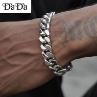 Sterling Silver 925 Original Bracelet Mens Cuban Hip Hop High Street Accessories Hiphop Titanium Ste