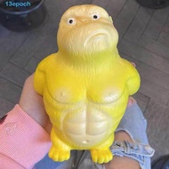 EPOCH Squeezing Monkey Toys, Yellow Stretch Squeeze Vent Gorilla, Creative Elastic 16cm Soft Rubber 