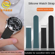 MDV-106 Silicone Strap 22mm for Casio Swordfish MDV106 MDV-107 MTP-1374 MTP-1375 Rubber Watch Strap 