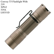 Original Convoy T5 Tan Mini Flashlight With 219/XPG2/519A/LH351D LED Camping Hiking Light
