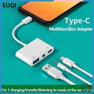 LUCKY-SUQI Type-C to 3.5m Tablet Headphone 3 in 1 Data Transmission
