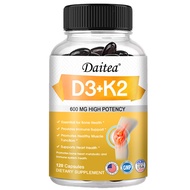 Daitea วิตามิน D3 และวิตามิน K2 เสริมสำหรับการสนับสนุนระบบภูมิคุ้มกันและสุขภาพกระดูก กล้ามเนื้อ และผิวหนัง