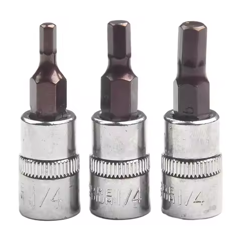3pcs 1/4 Inch Hex Bit Socket Set Square Socket Wrench Ratchet Socket Adapter Screw Driver Bits Hand