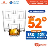 [Return Commitment if Broken] Set of 6 Ocean Pyramid Rock Glass Cups 260ml - Genuine