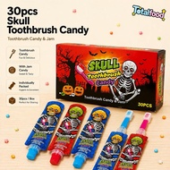 30pcs Leanseng Skull Toothbrush Shape Candy (JAM CANDY + TABLET CANDY )