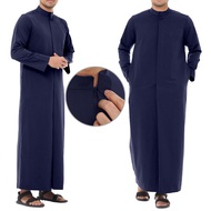 Jubah Lelaki Lengan Panjang Kolar Berdiri Kain Selesa / Jubah Lelaki Dewasa