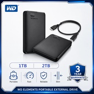 Elements External Hard Drive 1TB 2TB USB 3.0 WD Portable HDD Plug and Play 3 Year Warranty