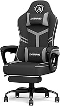 ZHISHANG Computer Chair, Gaming Chair for Adults Ergonomic Gamer Chair with Footrest, Racing Office Chair with Linkage Armrests, Lumbar Support, 300lbs, Black