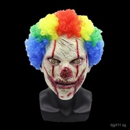 Clown Props Funny Scary Horror Mask Performance Mask Halloween Latex Demon Makeup Colorful Masquerad