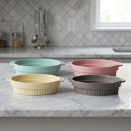 Korea Korea ERATO | Macaron Color Series Double-Ear Ceramic Baking Pan Boat-Shaped Baking Pan Oval B