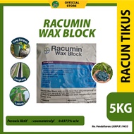 Racun Tikus Bayer Racumin Wax Block 5kg Coumatetralyl 0.0375% Umpan Berkesan Tahan Lama