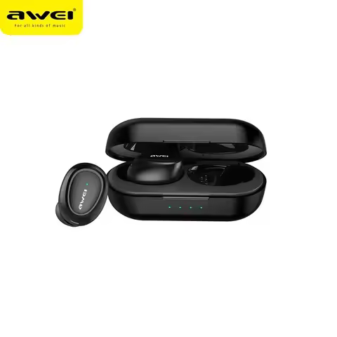 Awei T16 TWS Bluetooth Earphones Earbuds with Mic Wireless In-ear 6D HiFI Bass Stereo Sound Headset 