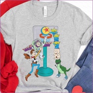 S-5XL Ready stock YT2 Funny Toy Story 5 Group Basketball cotton Tee Buzz Woody Slinky Aliens Rex T-s