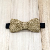 金色可調節領結 - 由優質埃及絲綢紗線製成的鉤針編織領結