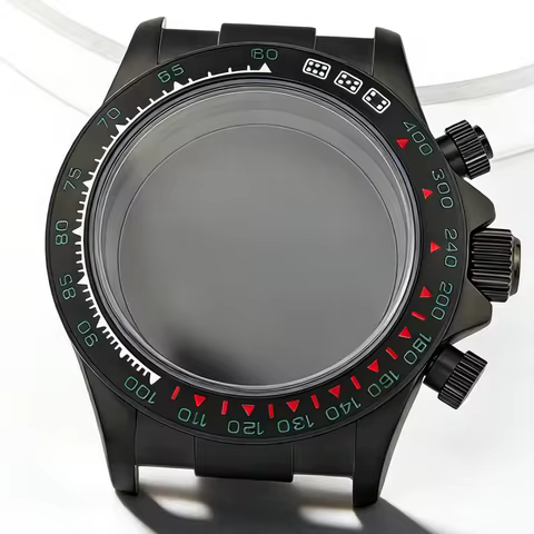 39mm PVB Chronograph Watch Case Dice Pattern Bezel For Seiko Daytona Vk63/61/64/67/68 Quartz Movemen