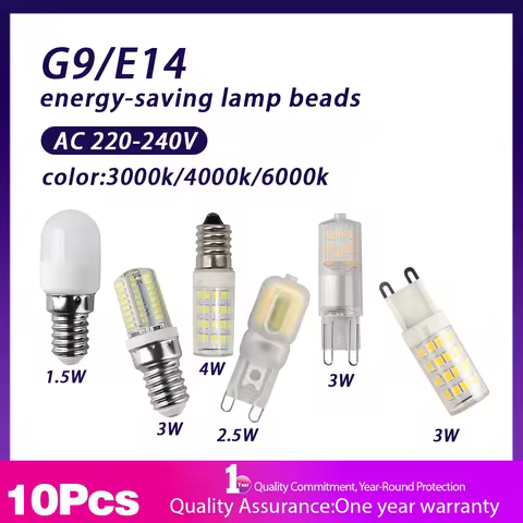 10Pcs E14 G9 LED Corn Bulb 2.5W 3W 4W AC 230V 220V G9 E14 LED Lamp 3000K 6000K SMD2835 LED Light Rep