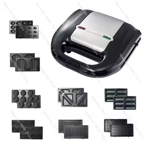 110v 8-in-1 sandwich, donut, waffle, and nut maker - breakfast machine