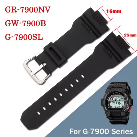G7900 Watch Band for Casio G-7900SL GW-7900B GR-7900NV Rubber Strap Replacement Waterproof Silicone 
