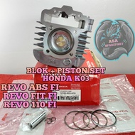 BLOK SEHER + PISTON SATU SET KUALITAS ASLI ORIGINAL HONDA AHM K03 REVO ABS FI INJEKSI  REVO FIT FI I