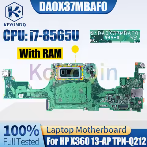 DA0X37MBAF0 For HP Spectre X360 13-AP TPN-Q212 Notebook Mainboard i7-8565U With RAM Laptop Motherboa