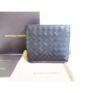 Authentic BOTTEGA VENETA Intrecciato Leather Black Bifold Wallet Purse Pre-owned #6920
