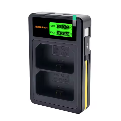 FZ100 Dual Slot Battery Charger Type-C Micro USB For Sony A7M3 A7M4 A7CR A7C II A9 II A9 III ZV-E1 Z