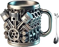 cahami Personalized Stainless Steel Mug, V8/V6 Engines Design Stainless Steel Cup, V8 Engine Stainle