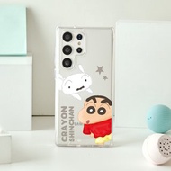 蠟筆小新快樂追逐防摔透明SAMSUNG手機殼