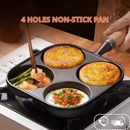 4 Hole Non-stick Pan Multifunctional Breakfast Omelet Pan Steak Burger Eggs Ham Frying Pans