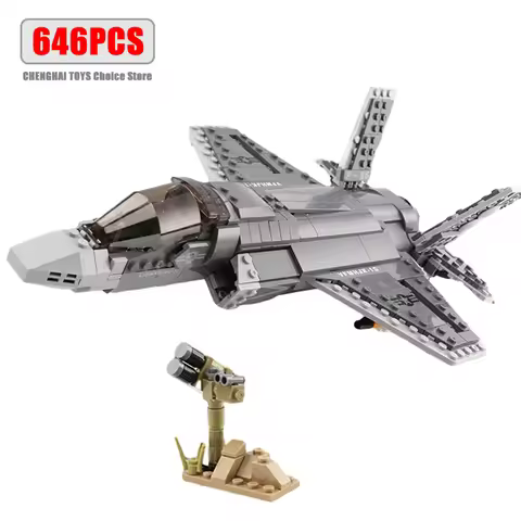 646pcs Military F35 Lightning II Fighter Jet Building Blocks Model Boys Building Toys for 3 4 5 6 7 