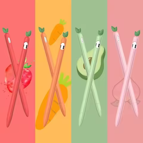 Cute Vegetable Soft Silicone Pen Case For Apple Pencil 1 2 Non-slip Protective Sleeve Cover For Appl