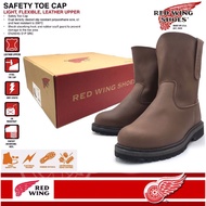 Ready Stock Top Safe RedWing Pecos 8241 Cowhide Highcut Nail-Proof Safety Boot Kasut Safety asak Red