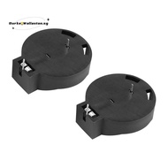 2 Pcs CR2450 Coin Cell Button Battery Socket Holder Case 2 Pins Black