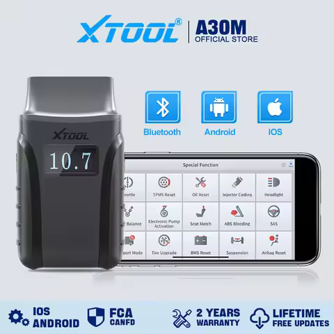 XTOOL A30M OBD2 Scanner Full System Bluetooth Car Diagnostic Tools Bi-directional Scanner 26 Reset F