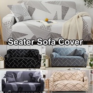 1/2/3/4 Seater Sofa Cover Elastic Printed Removable Universal Normal Shape/L Shape Stretch Couch Cover