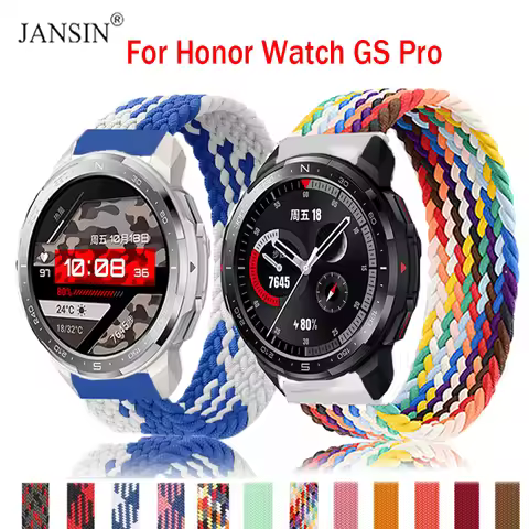 Nylon Watchband For Honor Watch GS Pro Band Braided Solo Loop Strap Bracelet For Huawei Honor Watch 