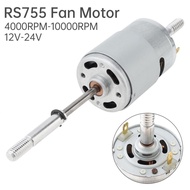 RS755 DC Fan Motor 12V-24V 4000RPM-10000RPM Dual Output Shaft DC Motor Replacement 220V AC for Elect