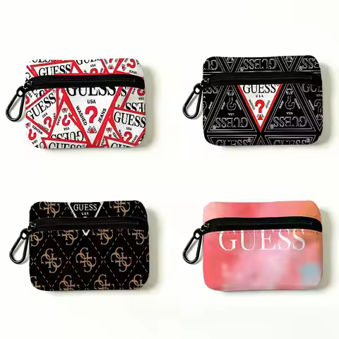 G-Guess Retro-Glam Mini Hanging Oxford Cloth Coin Bag Durable Zipper Key Card Pouch With Carabiner