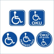 OKU Sign 3M Pvc Sticker / Reflective sticker Approved  Sticker OKU Sticker For Car Pelekat Kereta OK