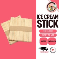 Ice Cream Stick 11cm (50pcs)/Wooden Ice Cream Stick/Wooden Craft/Ice Cream/Stick Craft