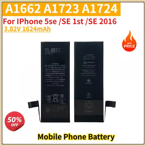 A1662 A1723 A1724 Battery For IPhone 5se /SE 1st /SE 2016 Mobile Phone Replacement Battery 3.82V 162