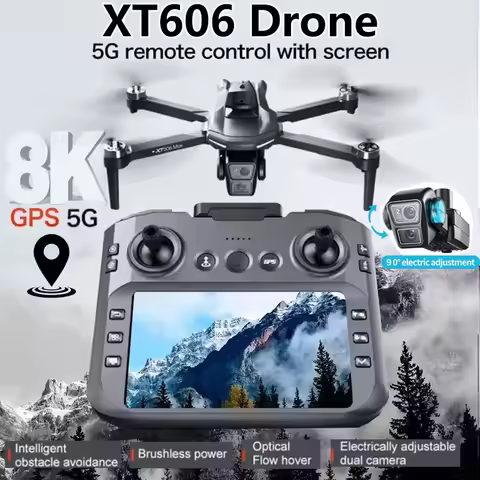 XT606 Foldable Drone 4K Dual Cameras 5G WiFi GPS Obstacle Avoidance Brushless Long Flight Time FPV R