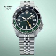 Fashion Men's Watch 4Needles GMT Stainless Steel Casual Business Quartz Wristwatches 1225